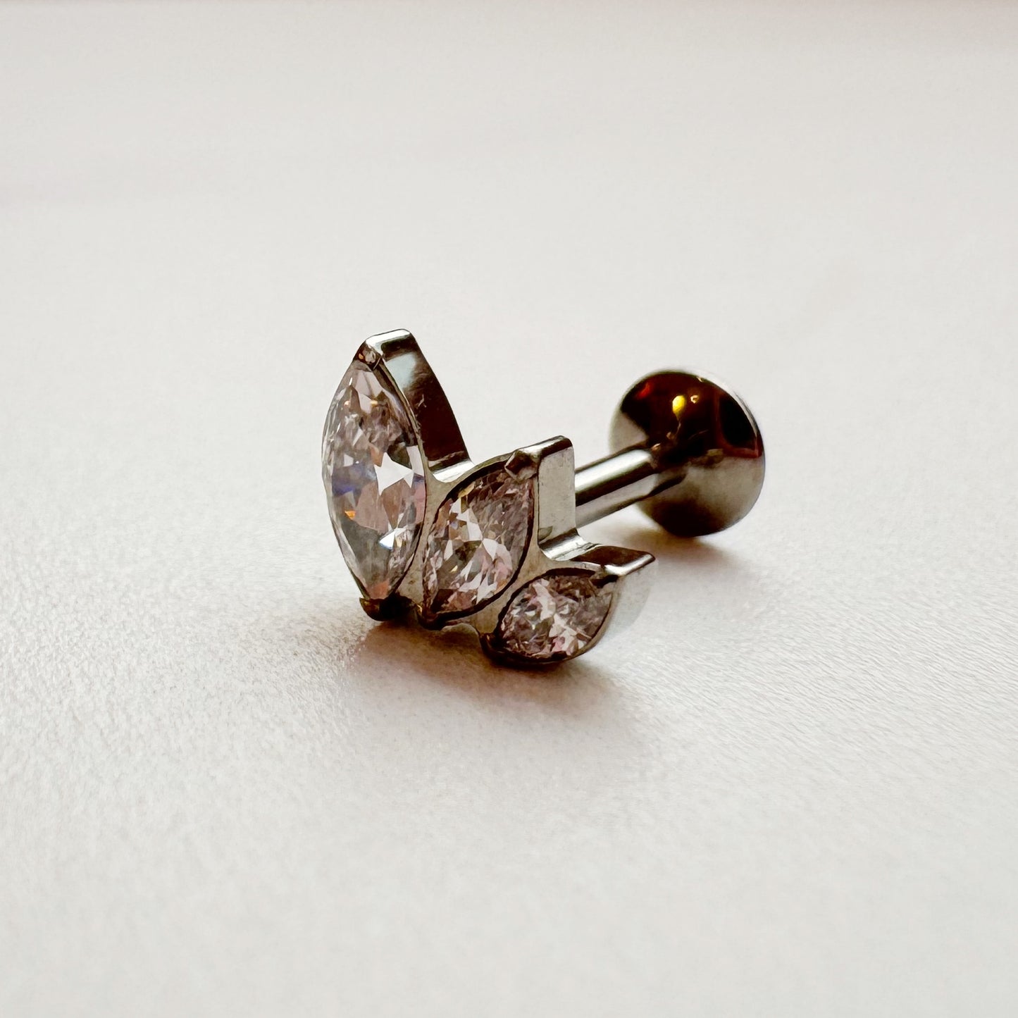 Triple diamond Fan Labret x silver