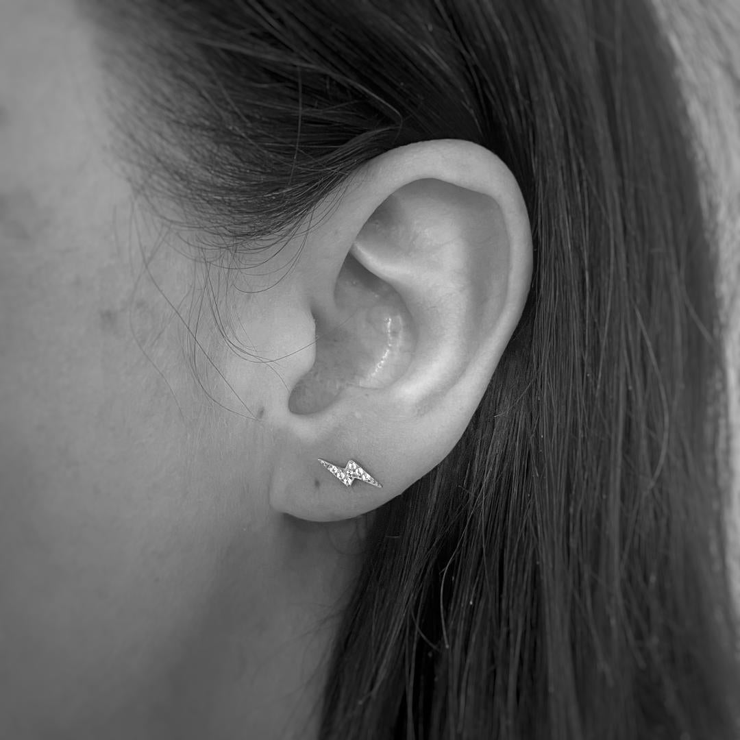 Lightning bolt jewelled x Silver