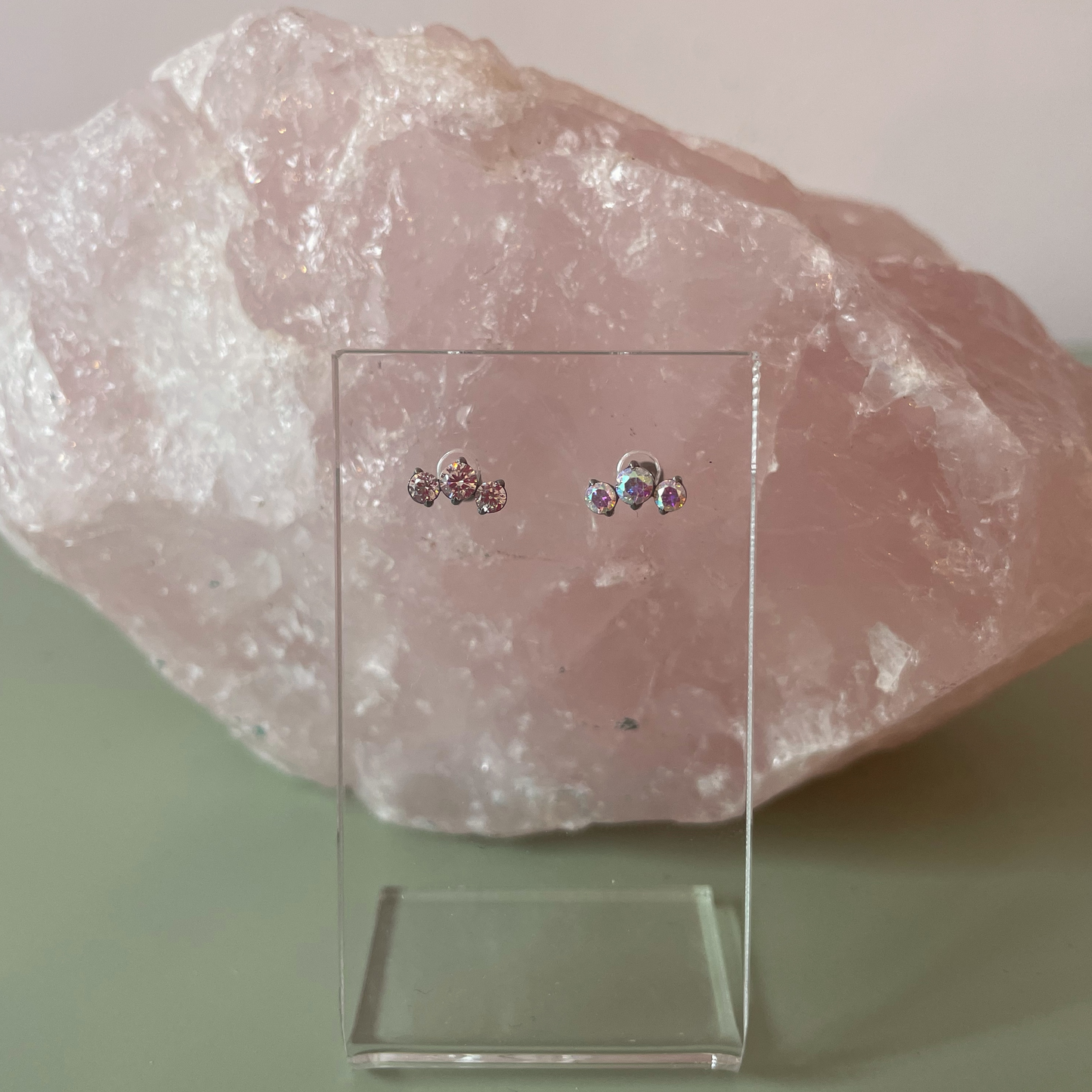 Triple Rounded Diamond Labret x Clear