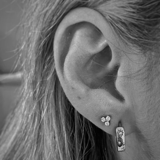 Diamond trinity cluster labret x Gold